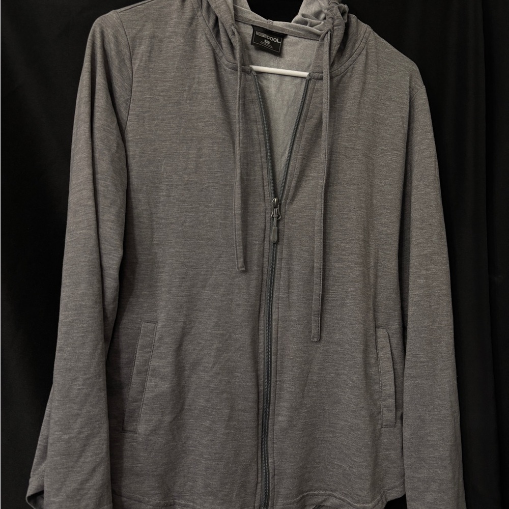 Gray Lightweight Zip-Up Hoodie - M
